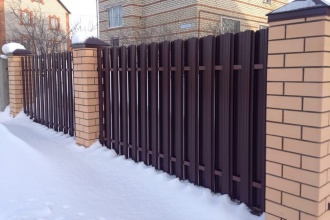 Забор из евроштакетника в шахматном порядке 30 метров фото в Дзержинске